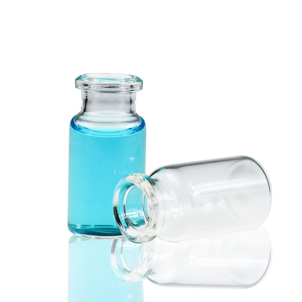 (1000PCS) 10ml Sample Vials Clear Glass Bottle 20mm Crimp Top Headspace Bevelled