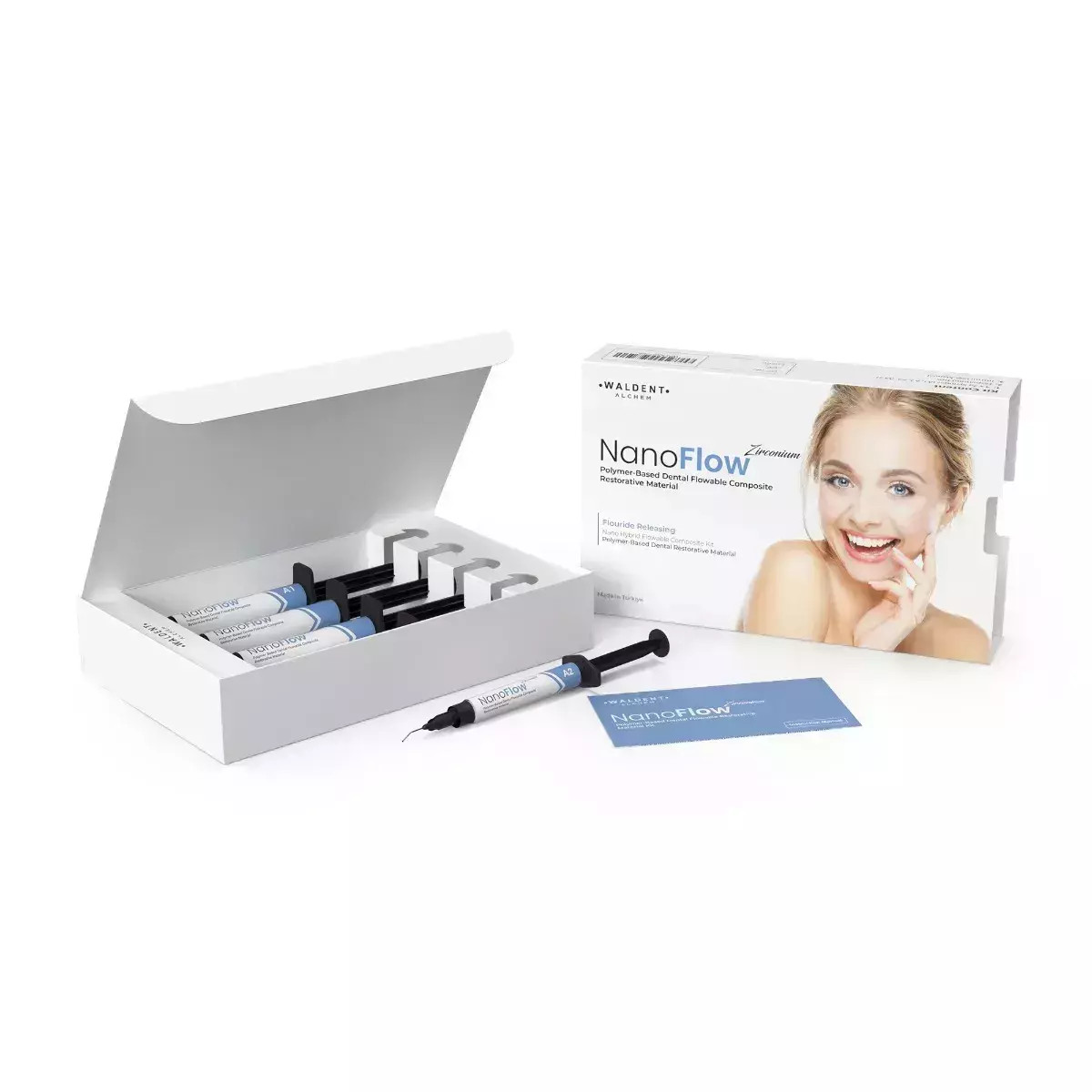 Waldent NanoFlow Zirconium Flowable Composite Kit Pack of 4 Tube (Free Ship)