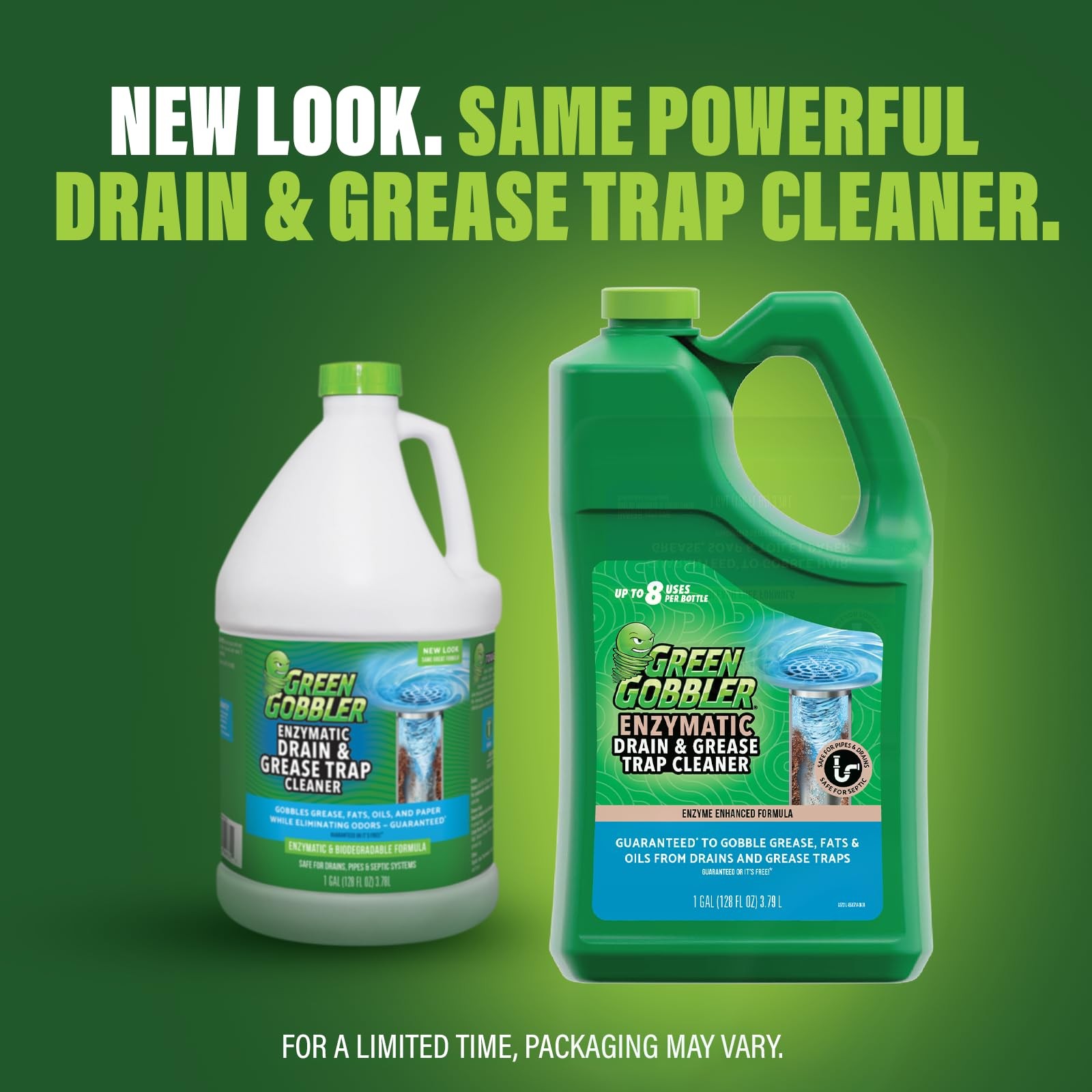 Green Gobbler Enzyme Drain Cleaner | Controls Foul Odors & Breaks 1 Gallon