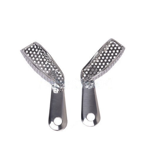 Dental Stainless Steel Metal Impression Trays Partial Set Perforated Quadrant
