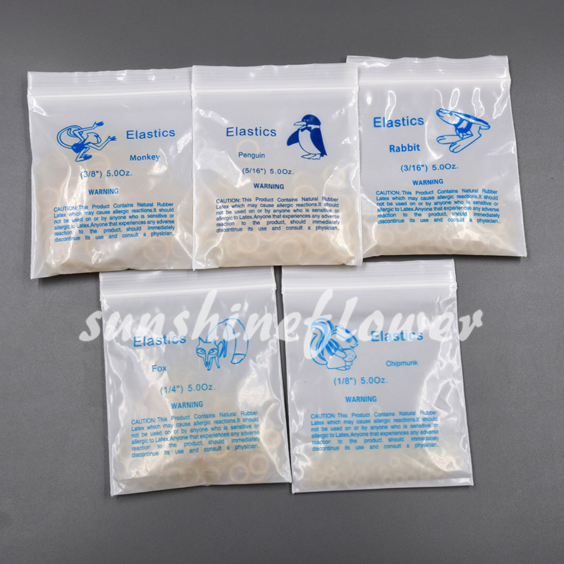 1 Pack 100 Pcs Dental Orthodontic Elastics Braces Rubber Bands 15 Sizes 3 Forces