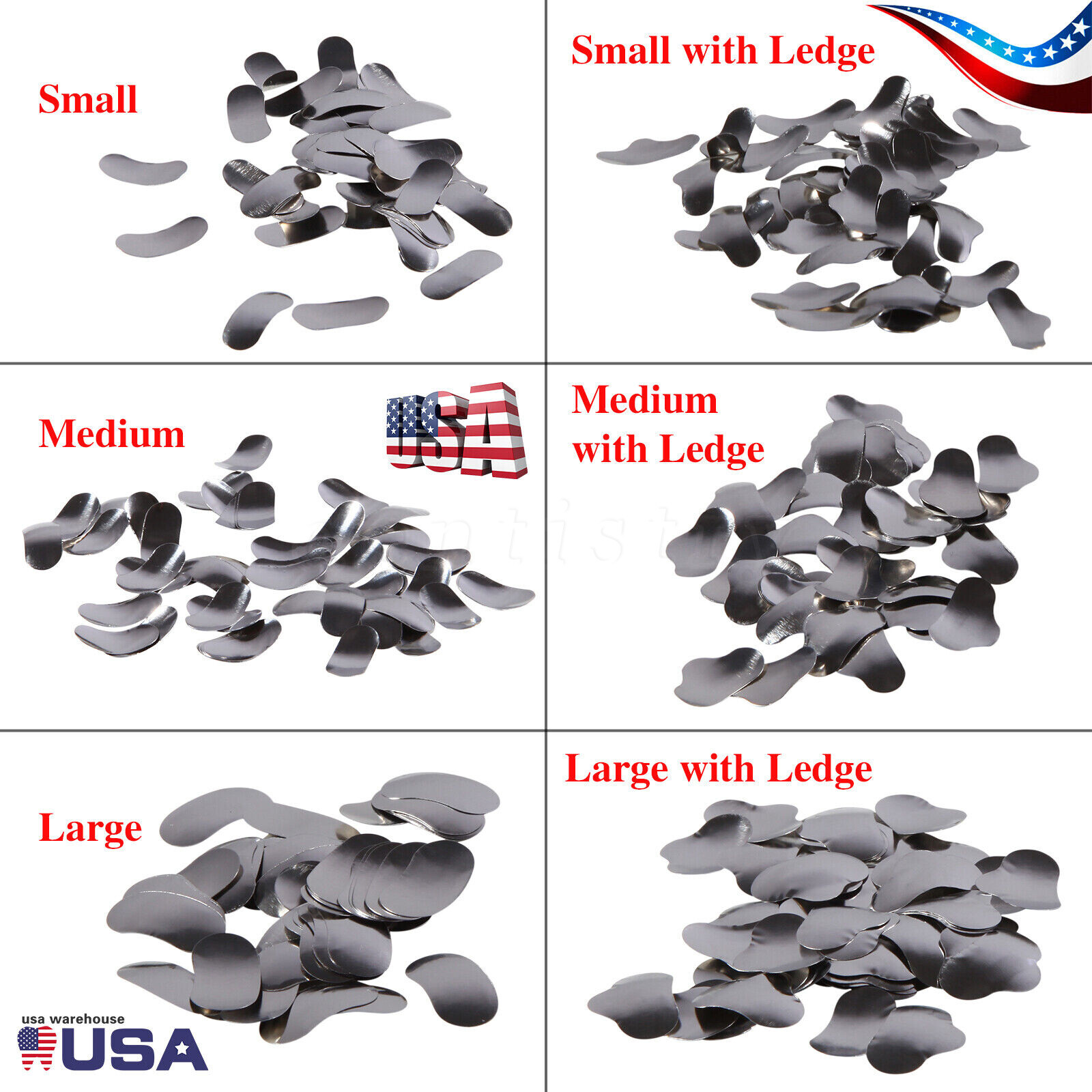 50 Pcs Dental Metal Matrices Sectional Contoured Matrix Refill Hard band S/M/L
