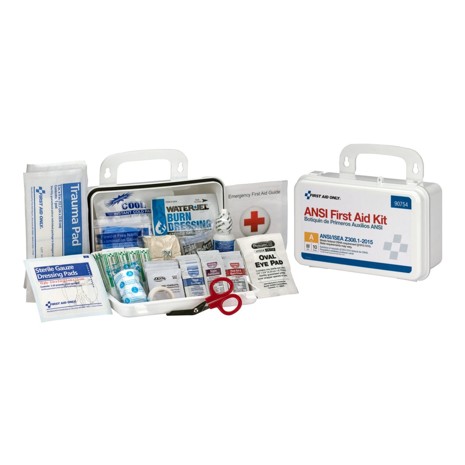 First Aid Only 90754 Bulk Ansi A 10-Person Emergency First Aid Kit For Home