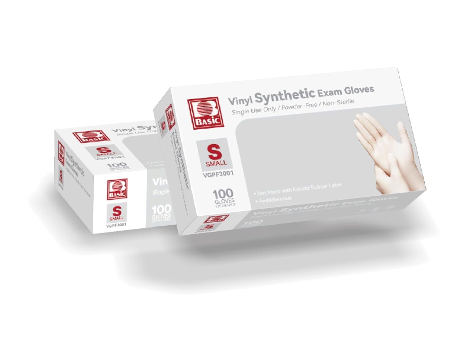 Basic 1000 Pack VGPF3001 Clear Small Disposable Gloves – Latex and Powder-Free