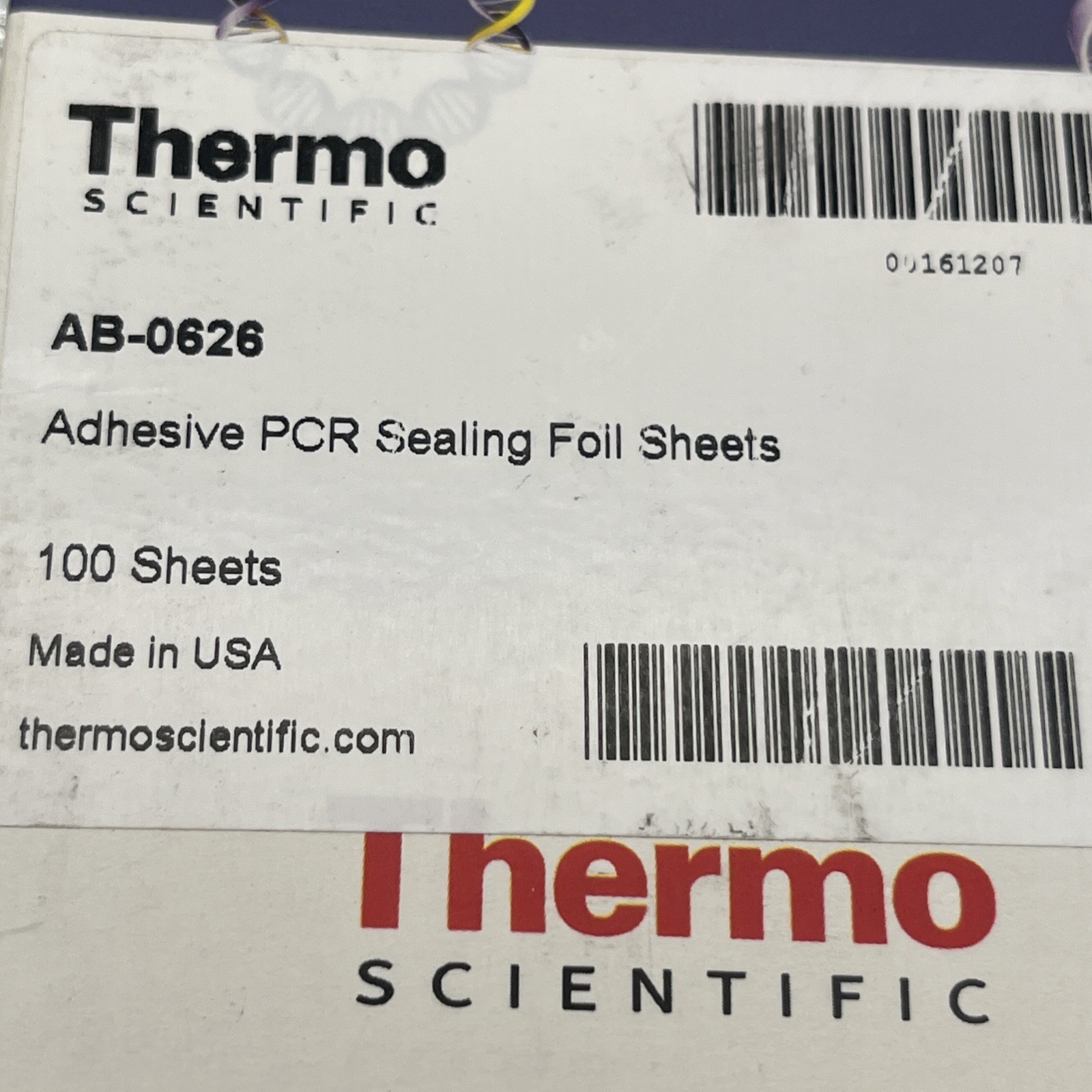 Thermo Scientific Adhesive PCR Plate Foils AB0626 (100 Sheets) 1 Pk