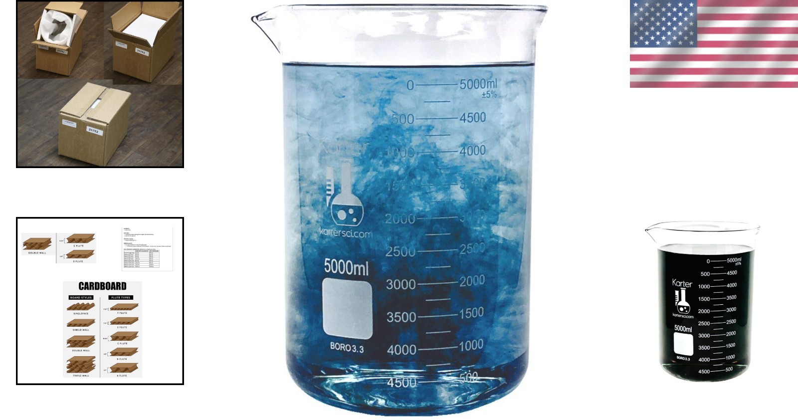 5000ml Beaker with Double Scale, Borosilicate Glass