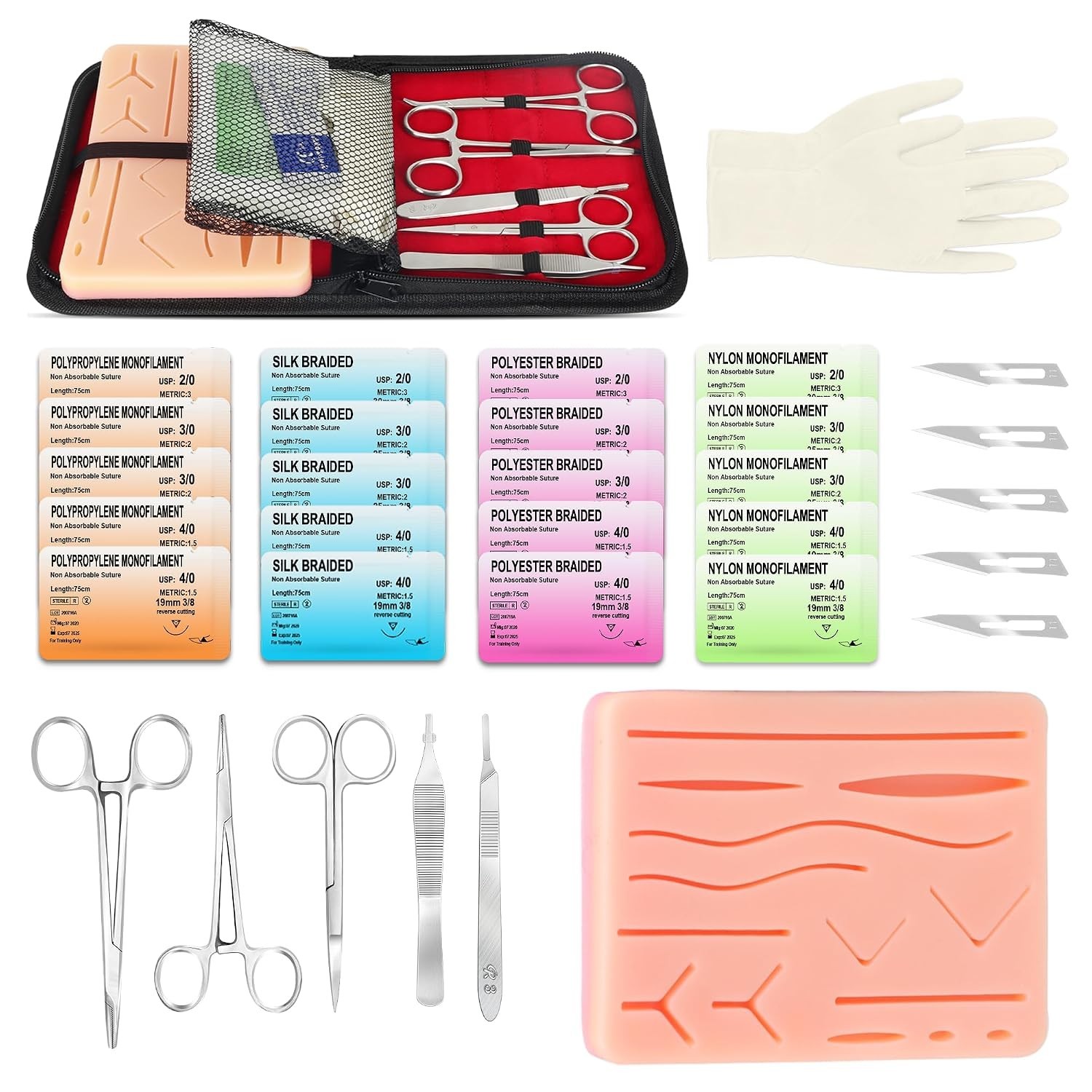 Reusable Suture Practice Kit with Realistic Pad – Perfect for Medical Students