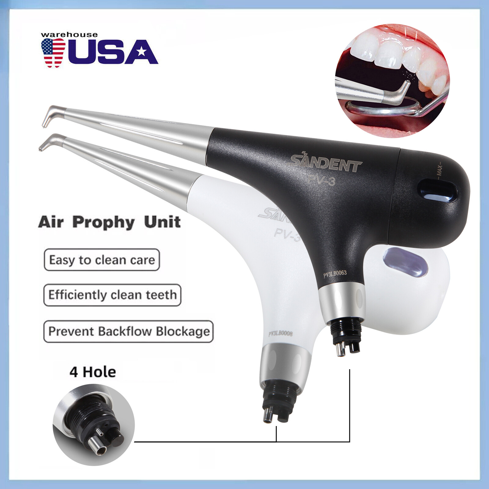 Dental Air Polisher Teeth Polishing Handpiece Hygiene Prophy Air Prophy Unit DL