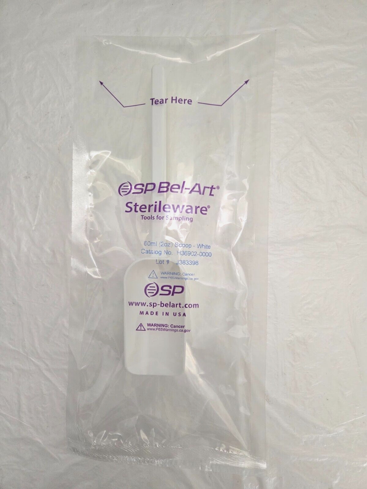SP Bel-Art Sterileware Tools For Sampling #H36902-0000 60ml 2.oz 72-Scoops White