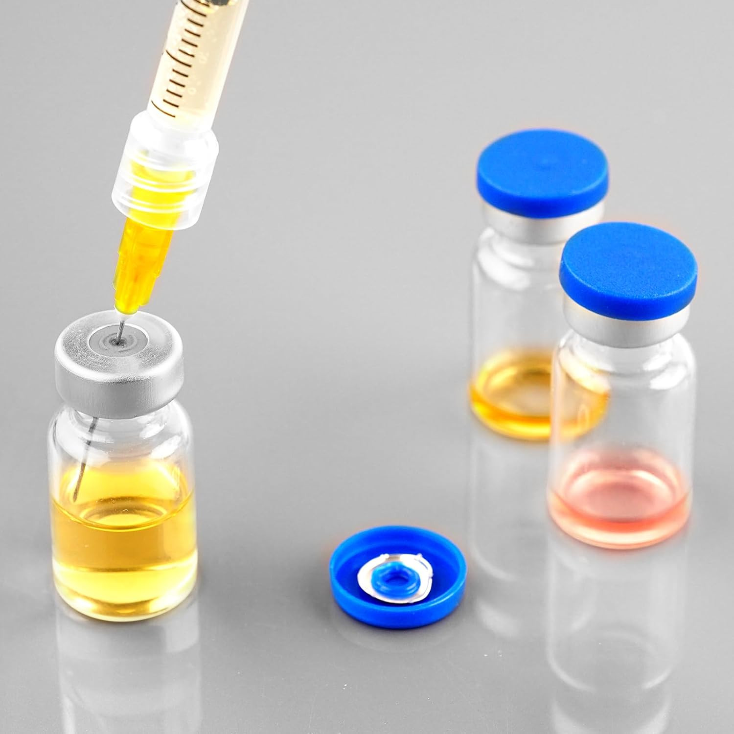3Ml Sealed Vials with Self Healing Injection Port and Plastic-Aluminum Flip Caps