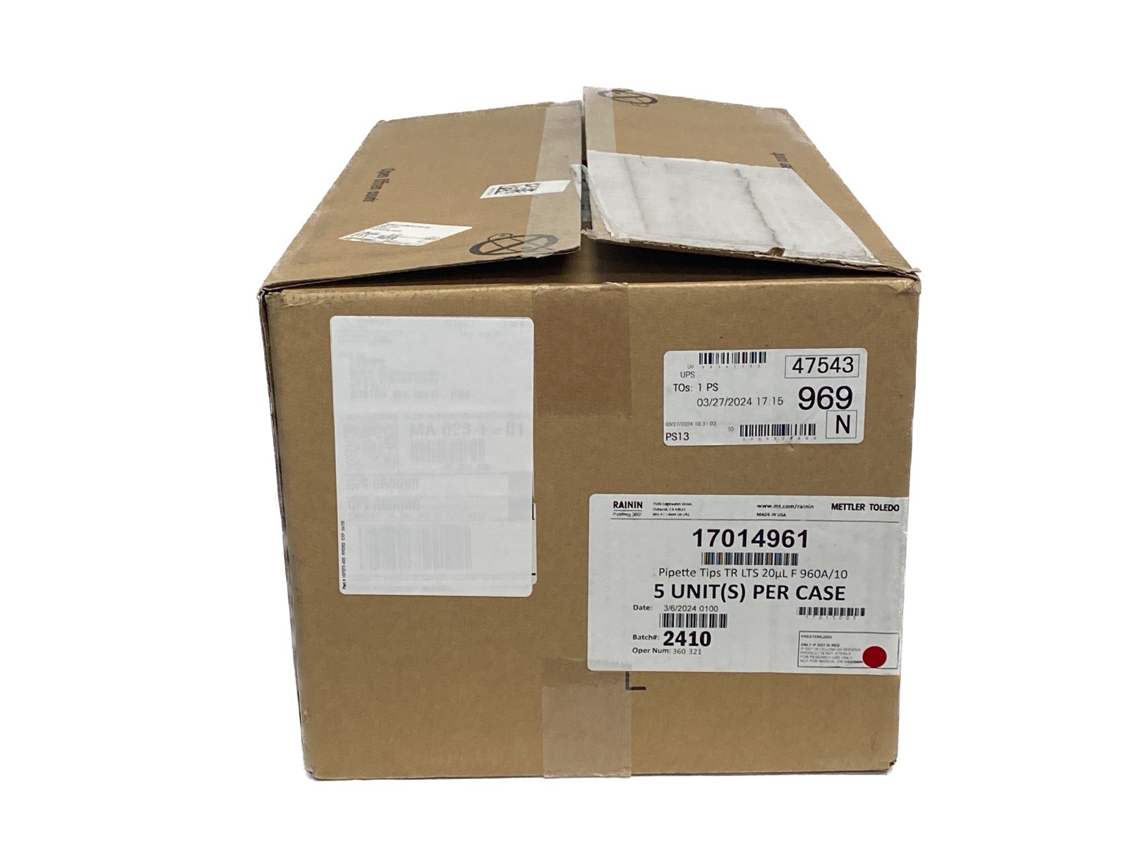 (4800) METTLER RAININ TerrRack 20uL LTS LiteTouch Pipet Tips 50×96/Rk 17014961
