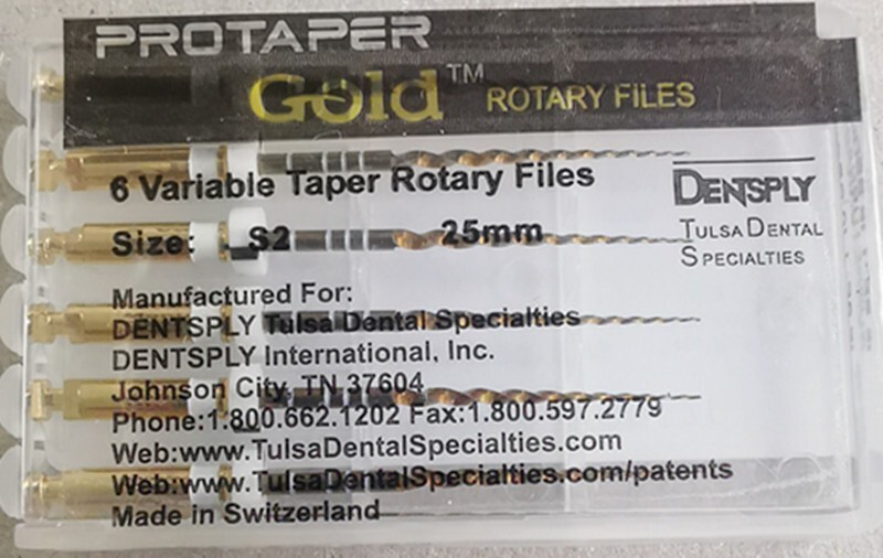 Protaper Gold Rotary Files 25mm S2 Dentsply Tulsa Assorted Endodontics Endo