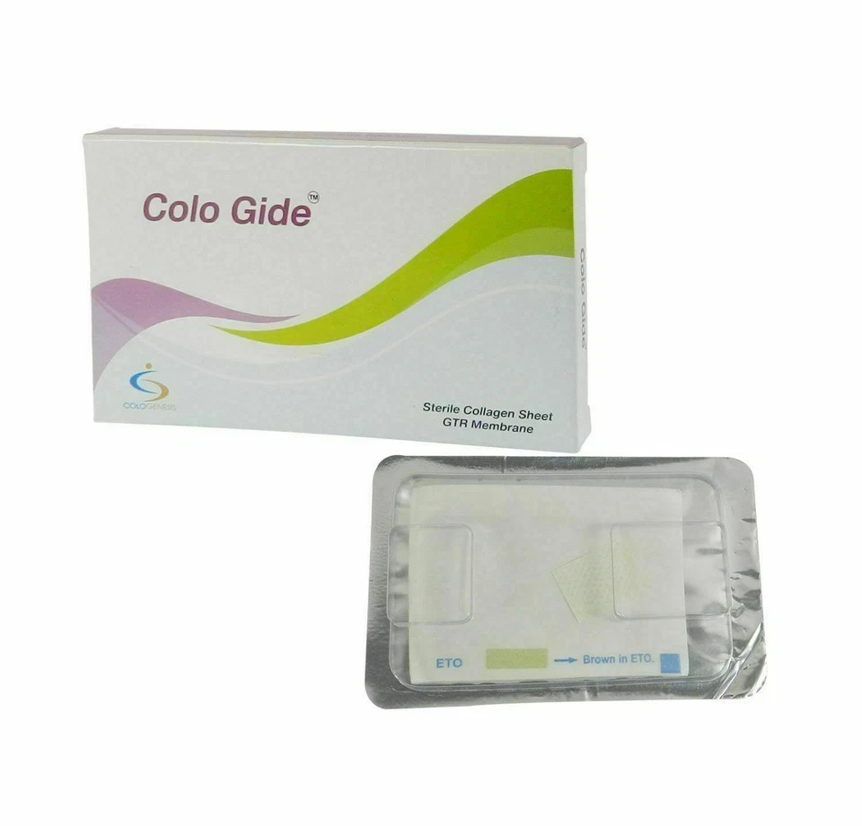 10 X NEW COLO GIDE STERILE COLLAGEN SHEET GTR MEMBRANE 10 x 15mm (FREE SHIPING)