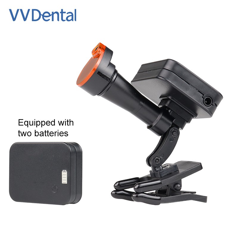 5W Wireless Dental LED Headlight Lamp Magnetic Clip-on Headlamp with 2 Batteries