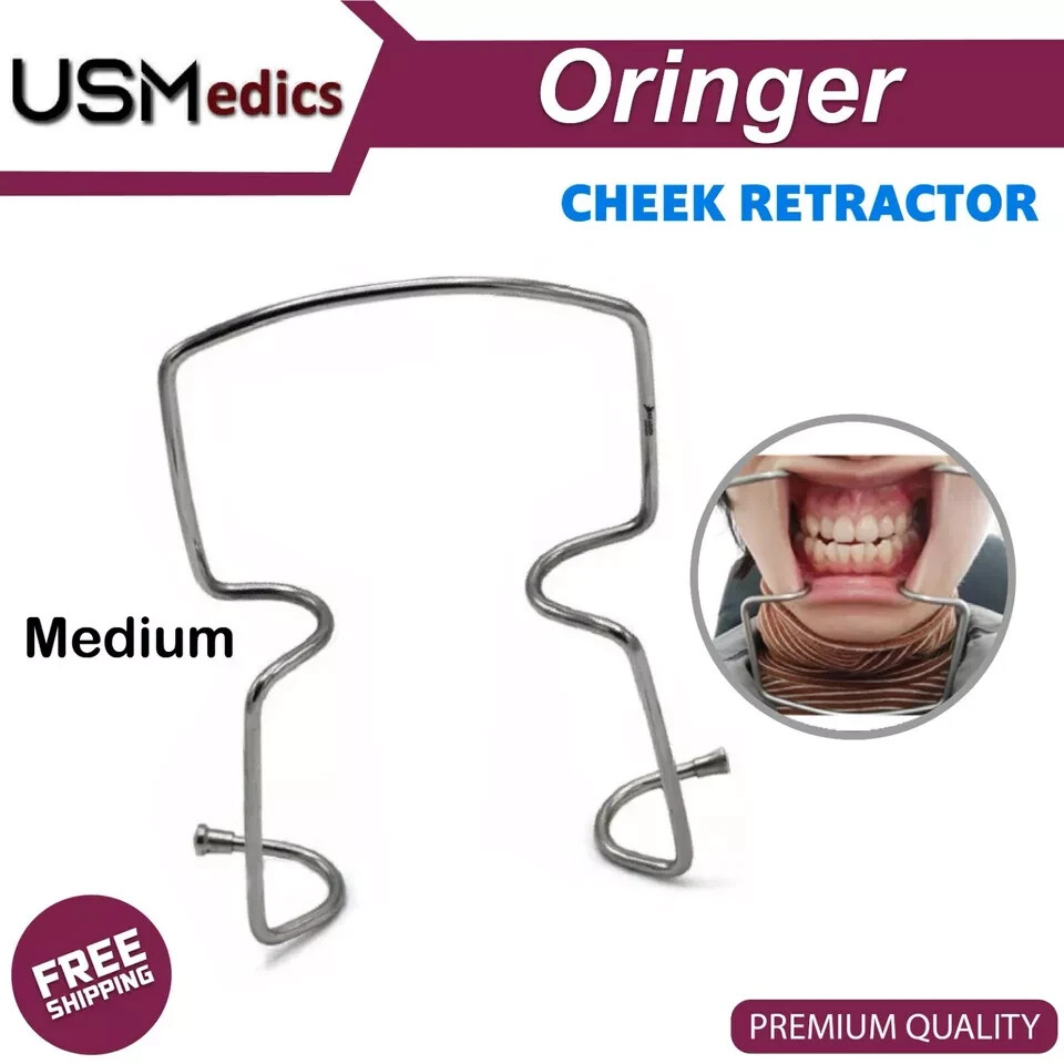 Surgical Dental Oringer Cheek Lip Medium Retractor Metal Wire Self Retaining NEW