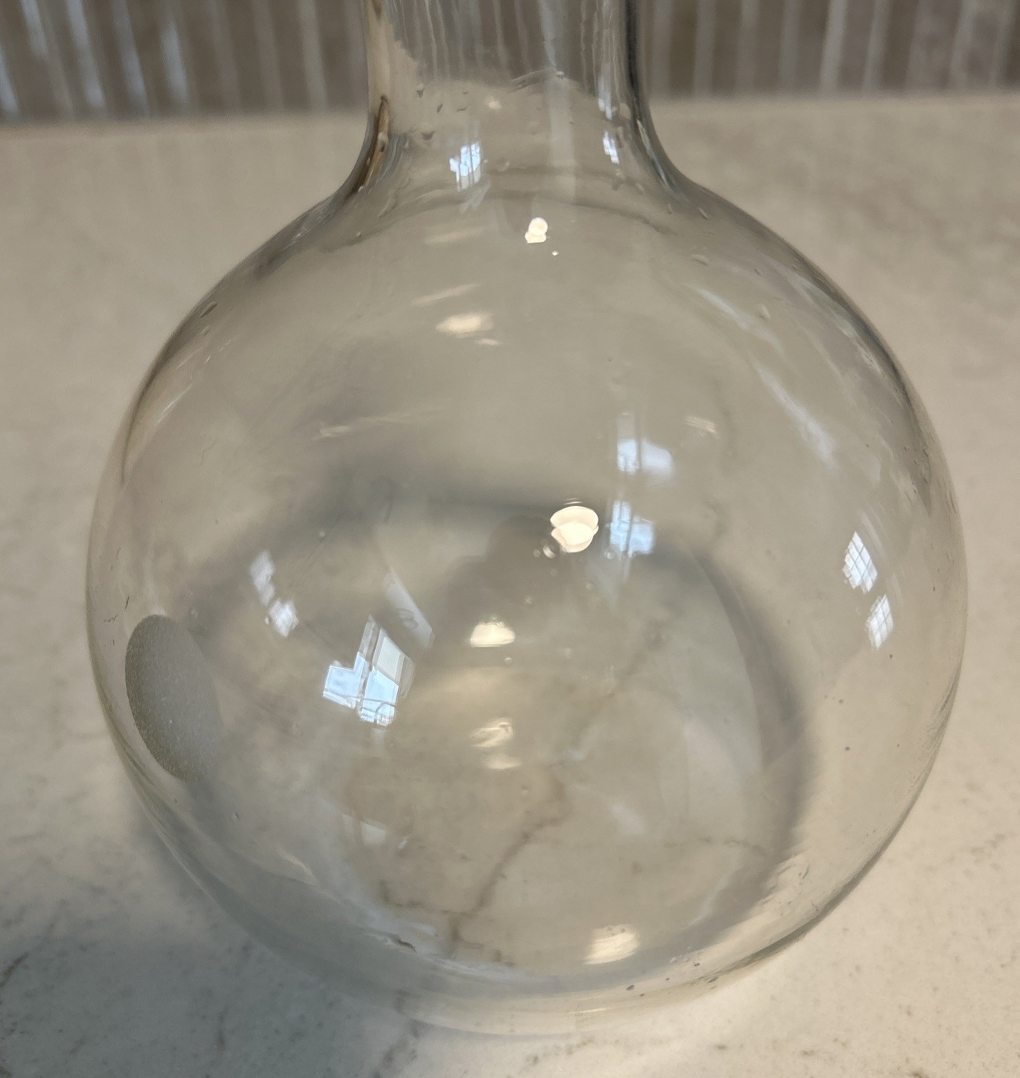 Vintage Pyrex 1000 ML & 50 ML Round Bottom Long Neck Boiling Florence Lab Flasks