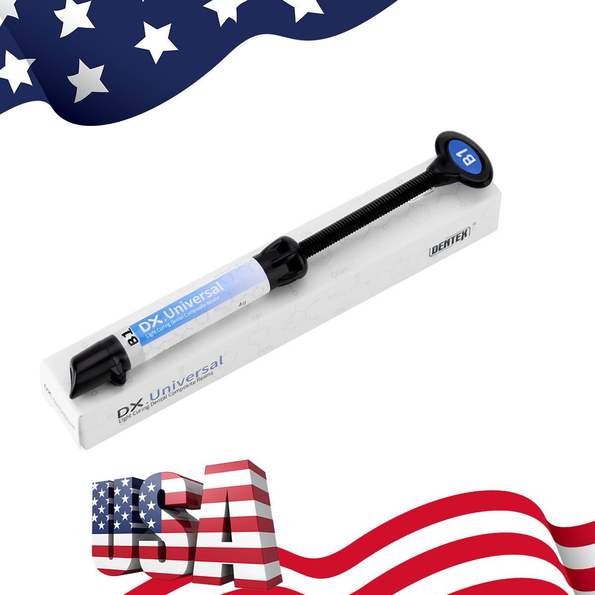 DENTEX Dental Universal Light Cure Composite Resin B1 Shade 4g/Syringe
