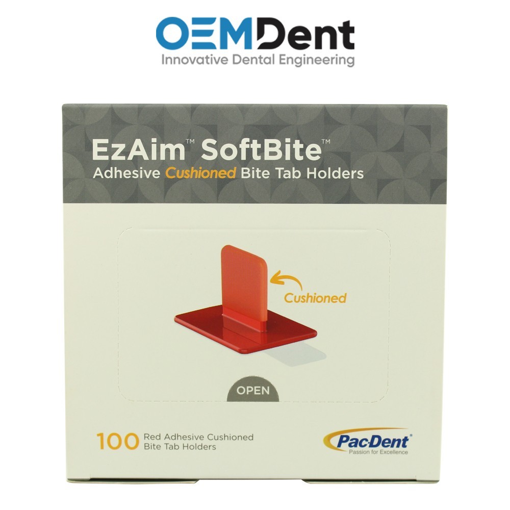 Dental Pacdent EzAim® SoftBite™ Adhesive Plastic Disposable Tab Holders 100pcs