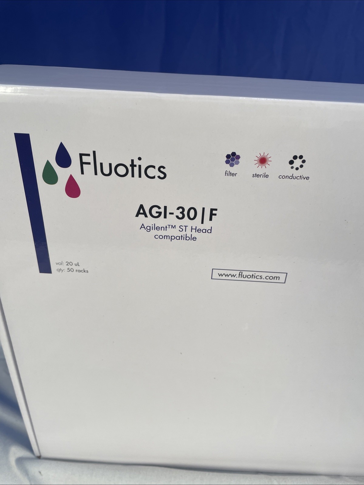 10pk FLUOTICS 20μL Robotic Pipette Tips Agilent Filter Sterile AGI-30.F