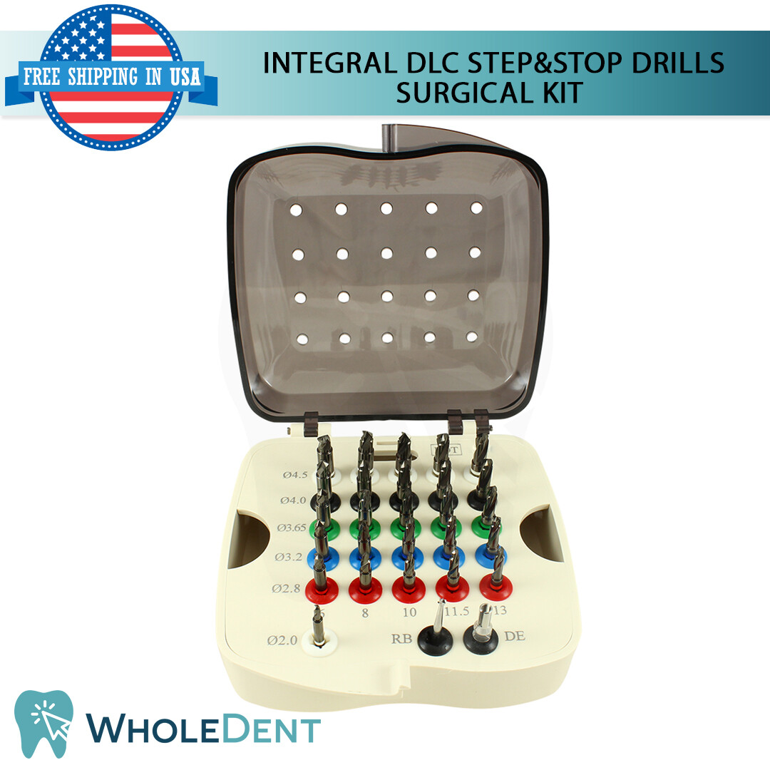 Integral DLC Step & Stop Drills Kit Dental Drill Bur Tool Universal Instrument