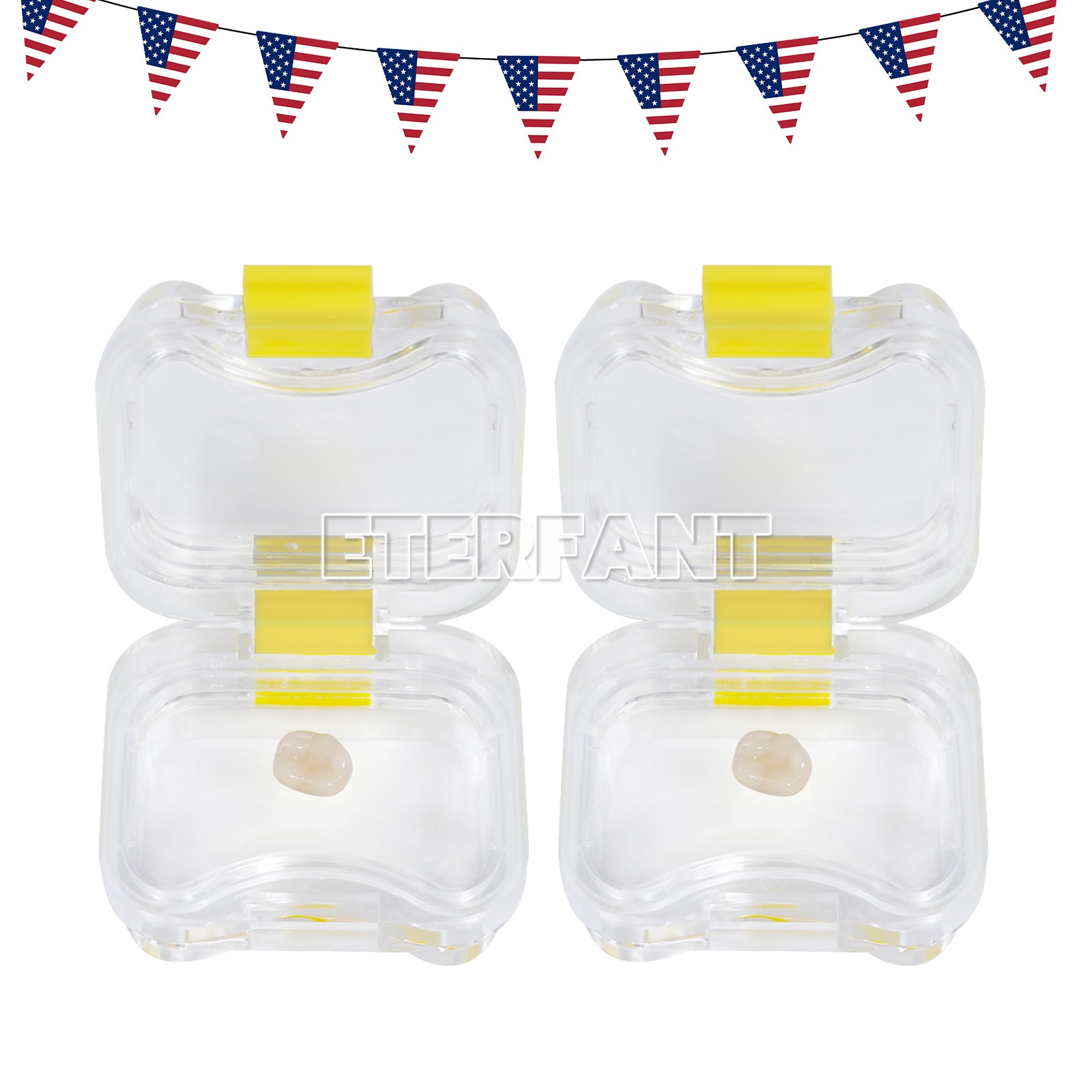 100pcs ETERFANT Dental Crown and Bridge Pillow Box with Latch Storage display