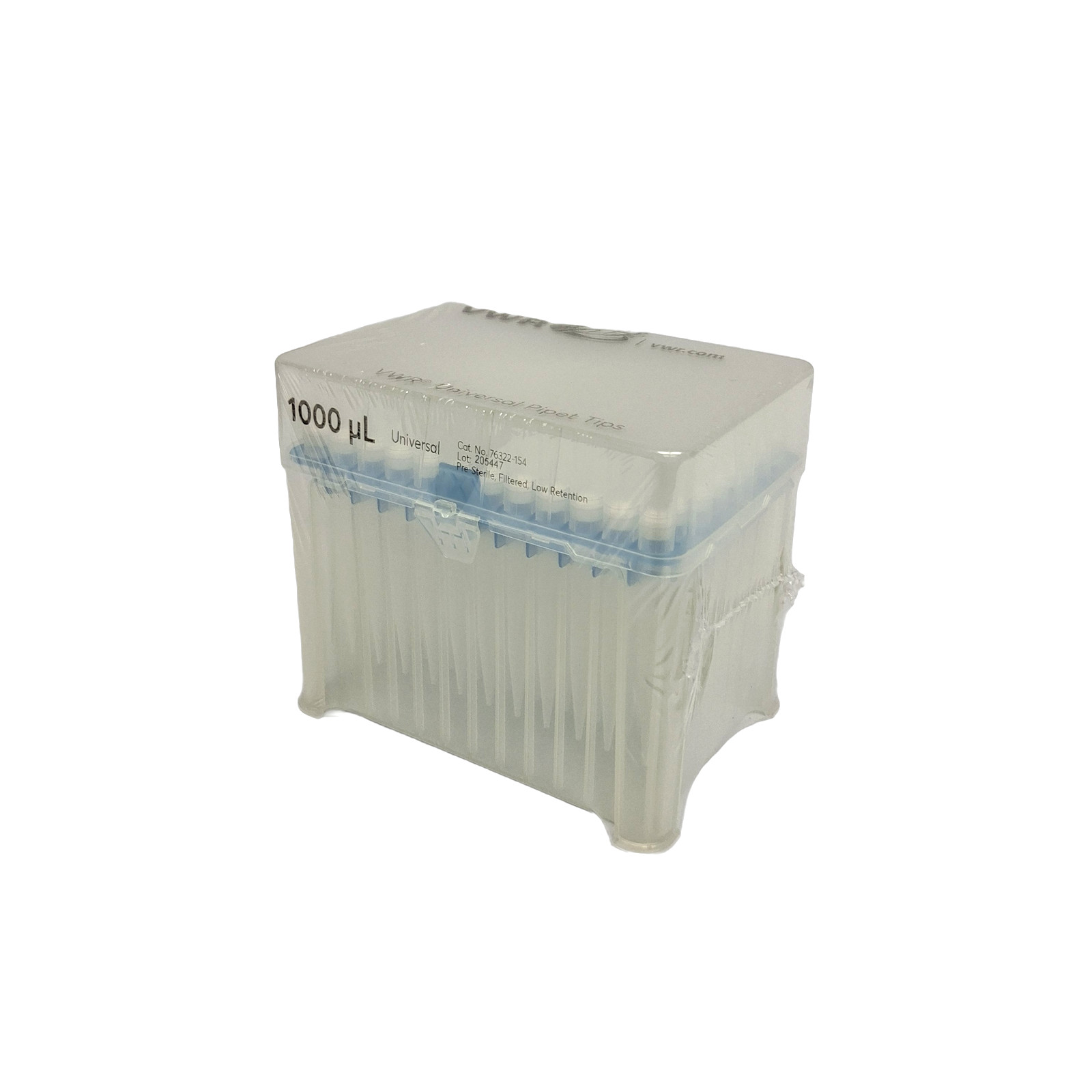 VWR Universal Pipet Tips 1000uL Filtered Sterile 76322-154 Partial Box 7 Racks