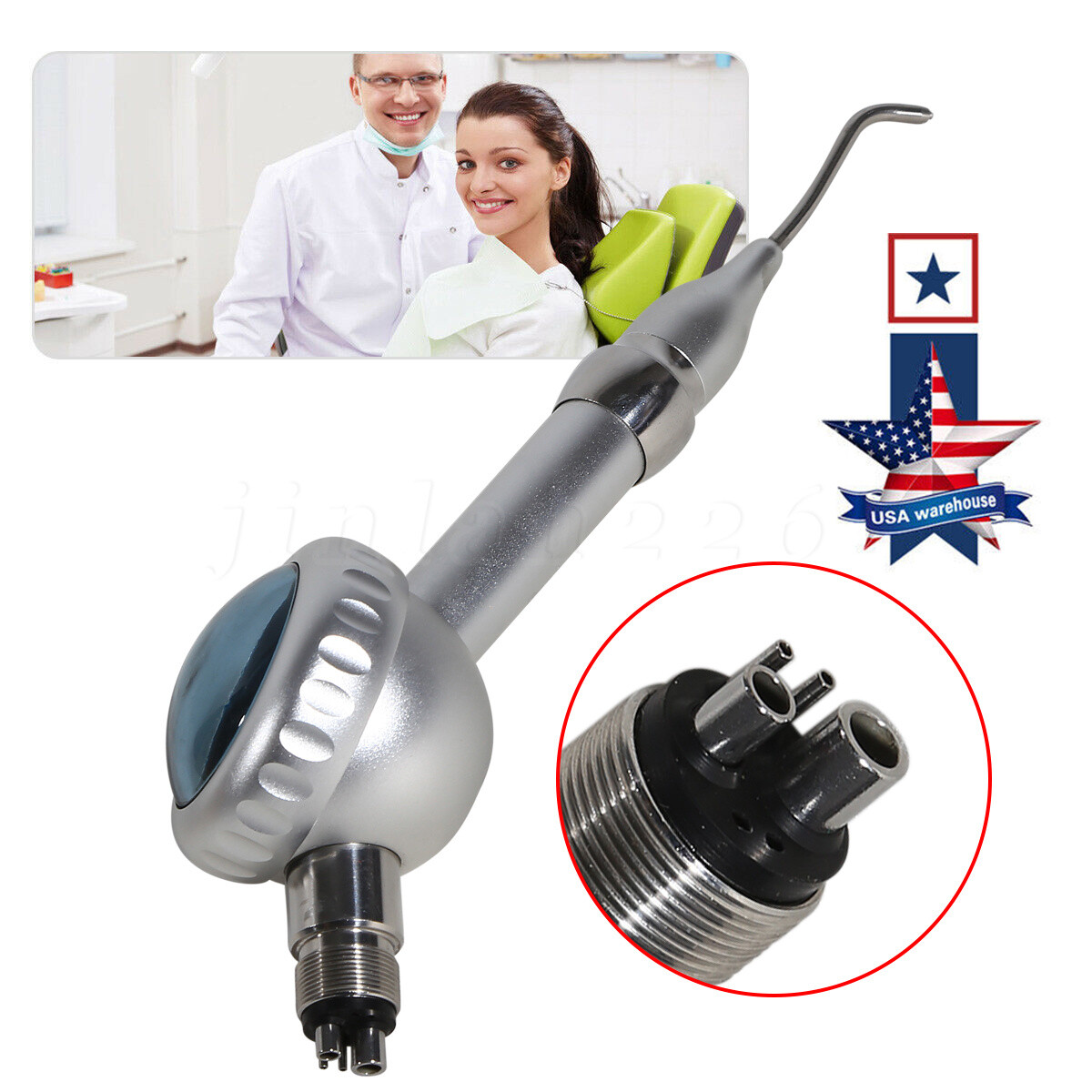 Dental Air Flow Teeth Polishing Polisher Handpiece Hygiene Prophy Jet 4 Holes B4