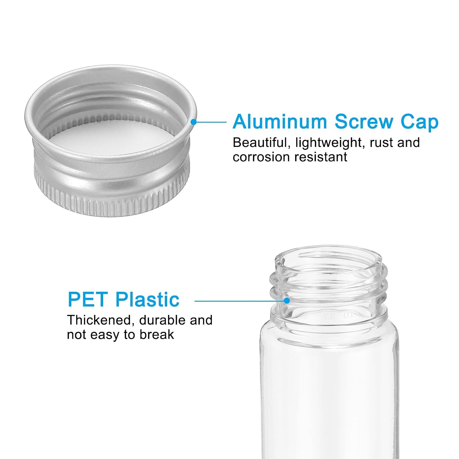 80Ml Plastic Test Tubes with Screw Caps, 6Pcs 128X33Mm Flat Bottom Tubes for Sci