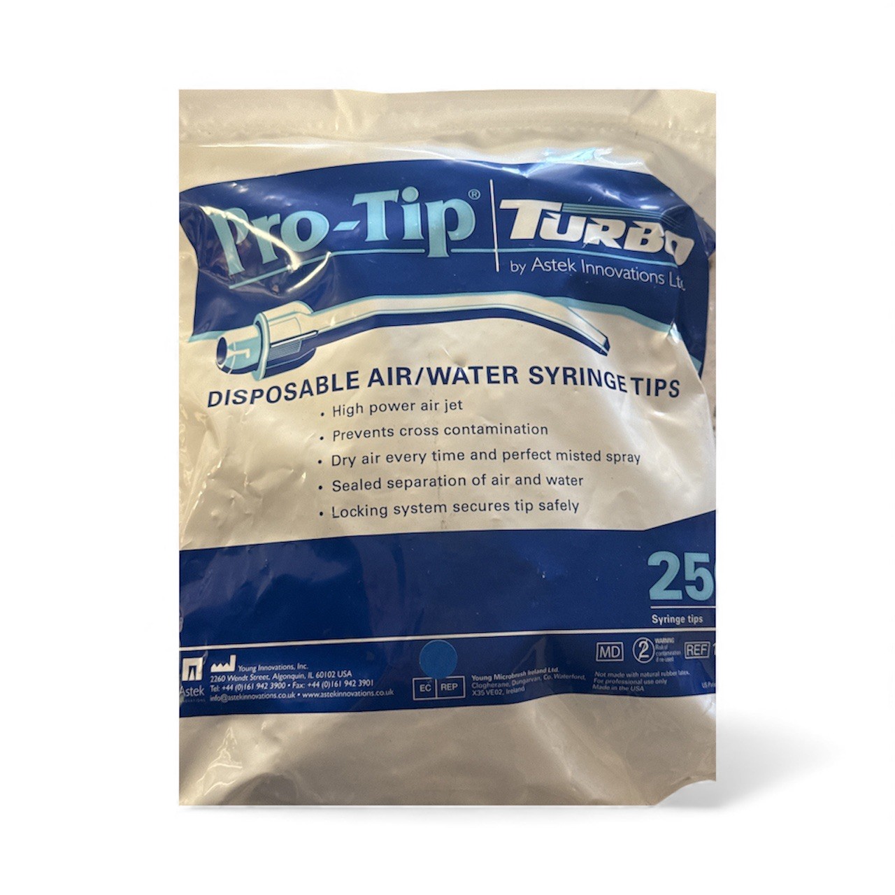 Young Dental Pro-Tip Turbo Air / Water Syringe Tips Upto 250/Bg, 116410 SafeJet.