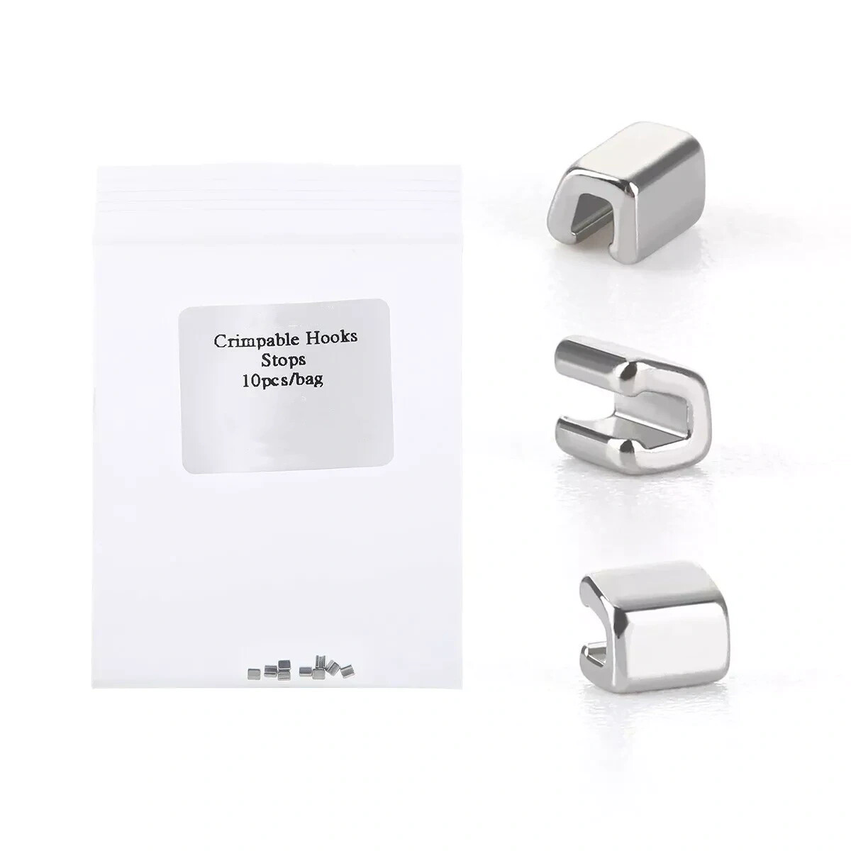 10Pcs Dental Orthodontic Stainless Steel Crimpable Hooks Split Stops General