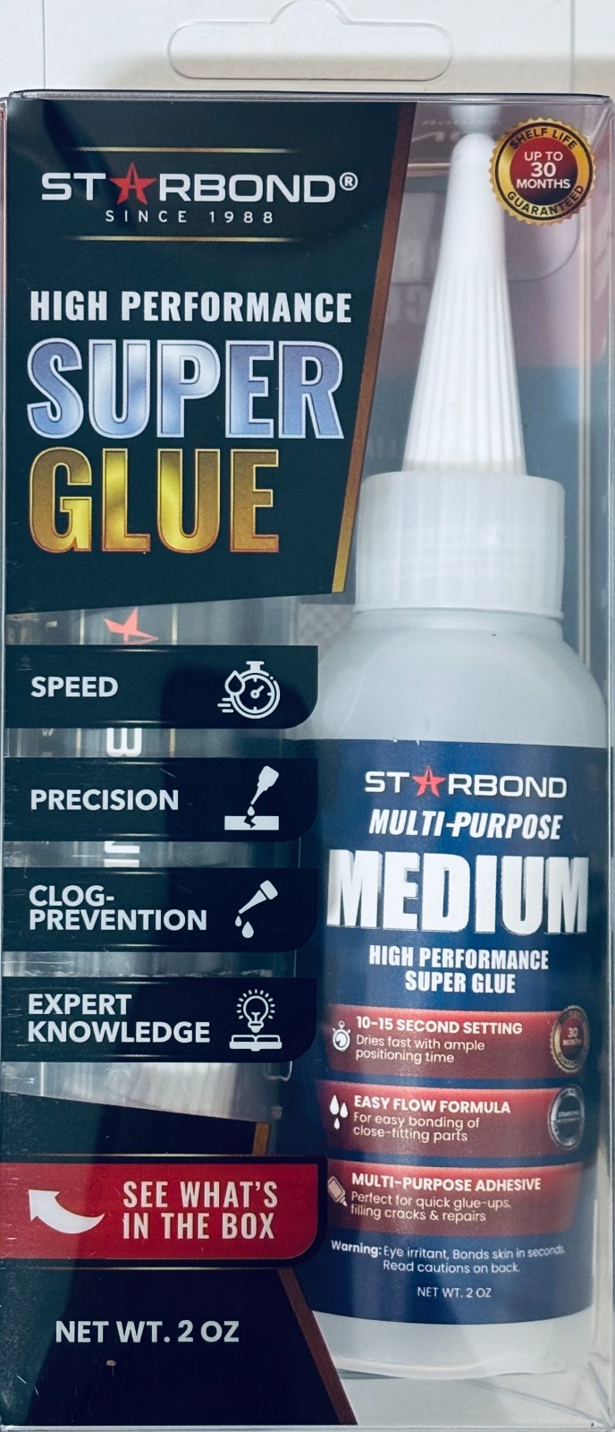 Starbond High Performance Super Glue Thin, Medium, Thick 2 oz