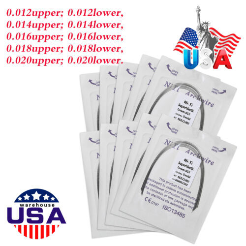 100pcs 10packs Dental Orthodontic Super Elastic Niti Arch Wire Round Ovoid Form