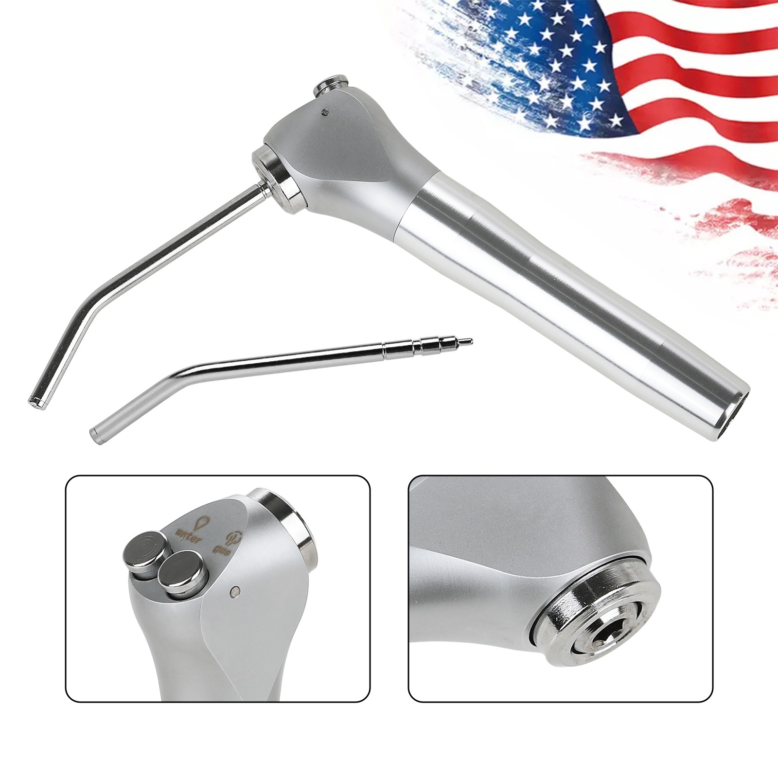Dental Air Water Spray Triple Syringe Solid Alloy /Plastic Nozzles/Tips/Tubes US