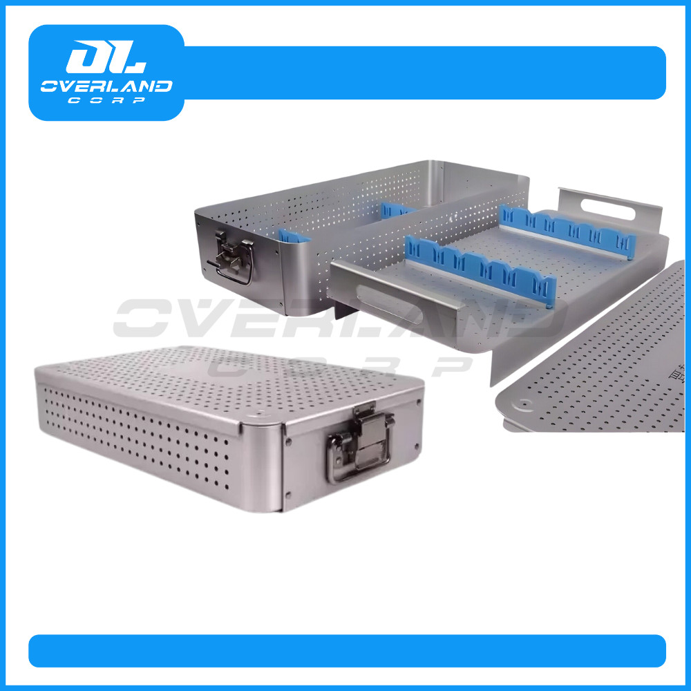 Aluminum Surgical Sterilization Tray Box 540x250x100mm Laparoscope Instruments
