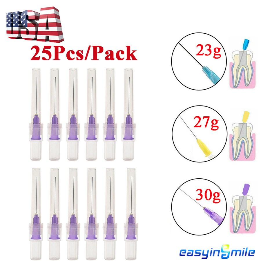25pcs 23g/27g/30g Dental Endo Irrigation Needle Tips Endo EZE Tips for Syringes