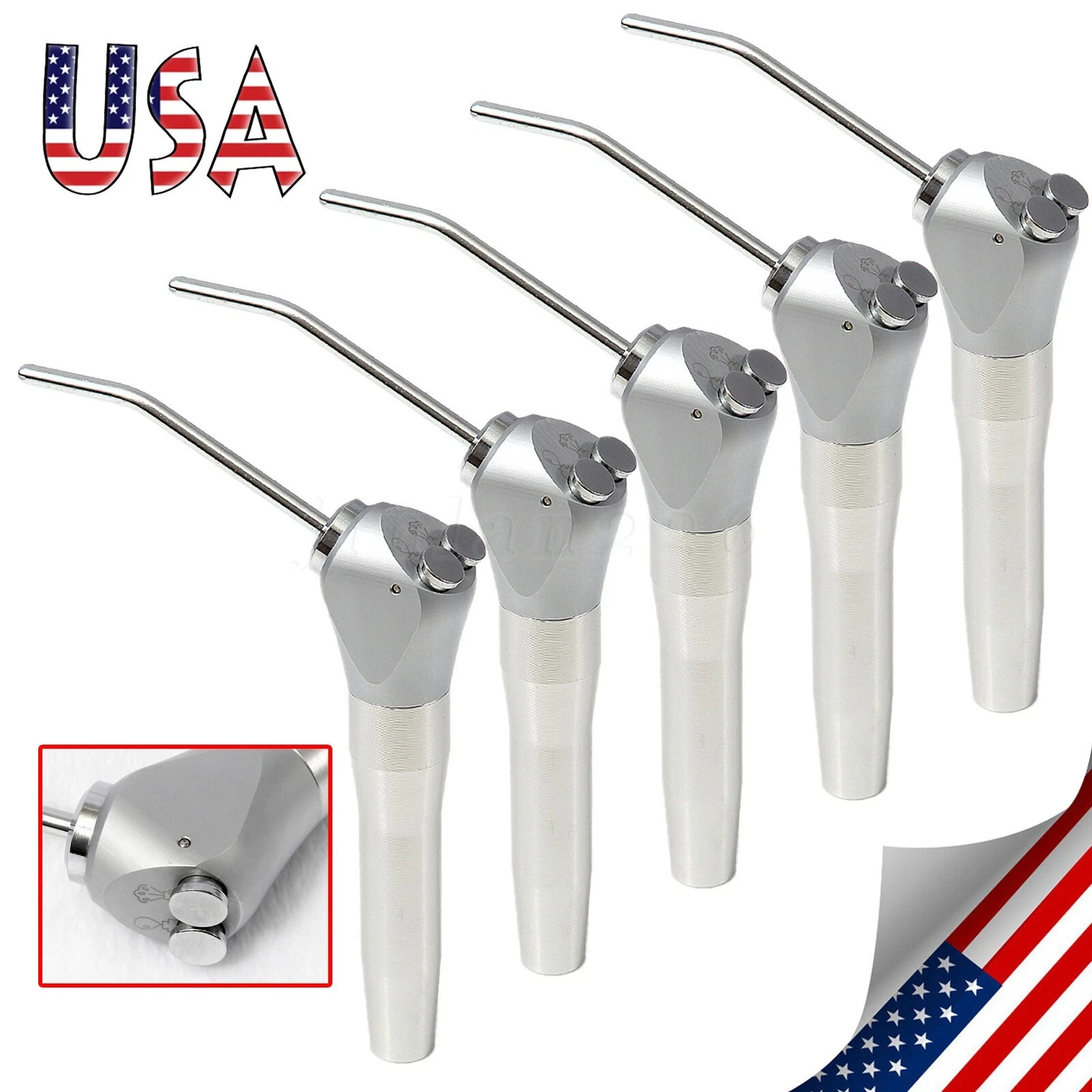 Triple way Spray with 2 Nozzles Tips Dental 3-in-1 Air Water Syringe