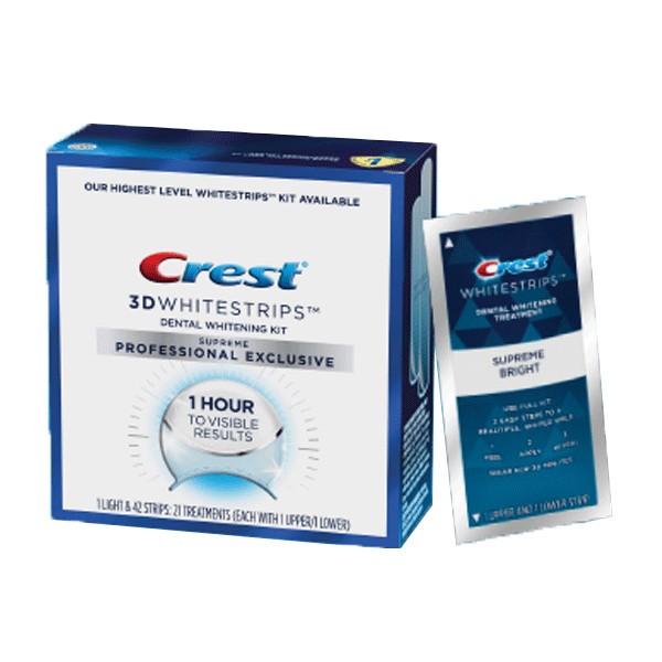 Crest 3D Whitestrips Supreme Professional Exclusive Kit, 4/Case