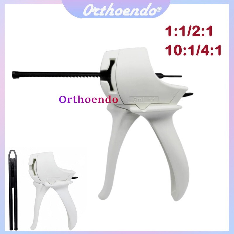 Dental Dispensing Mixing Gun 5ml Impression Mixing Universal Dispenser Gun 1:1
