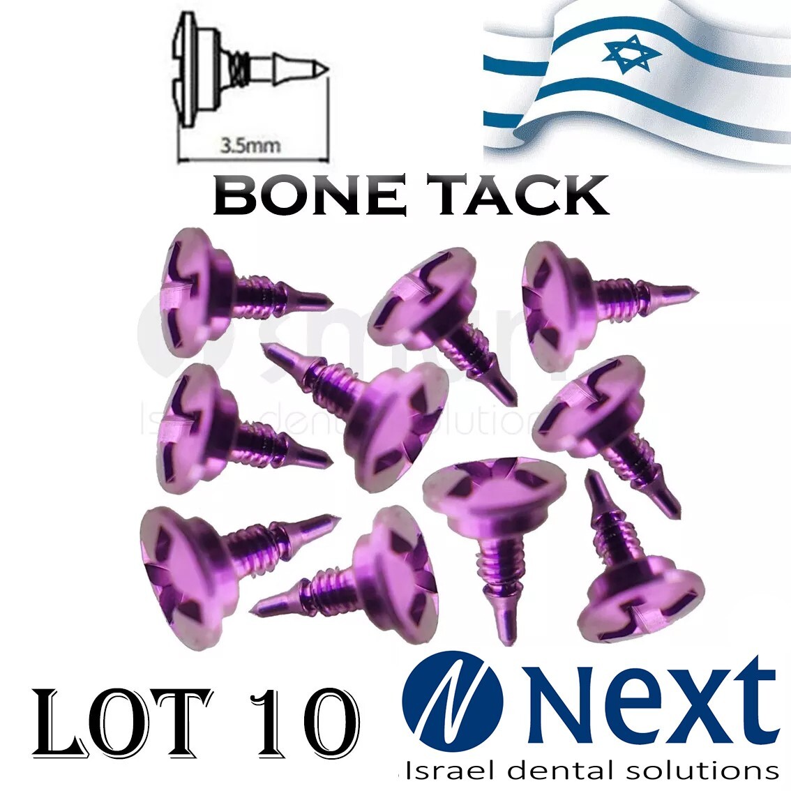 Lotx 10 Bone tack titanium pins 3.5 mm membrane Fixation tac mesh