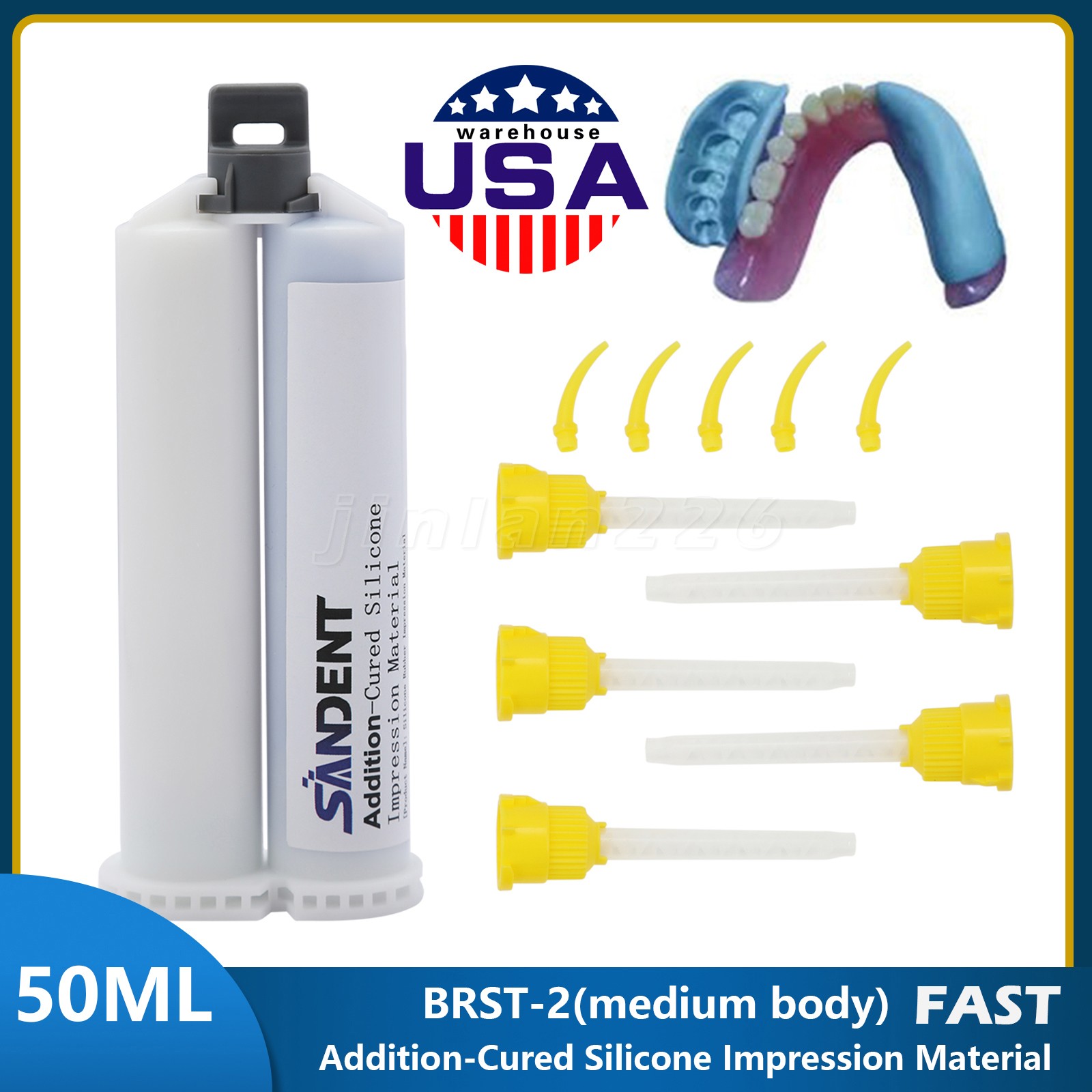 SANDENT MEDIUM BODY Fast SET VPS 50 ML CARTRIDGES IMPRESSION + 5 TIPS