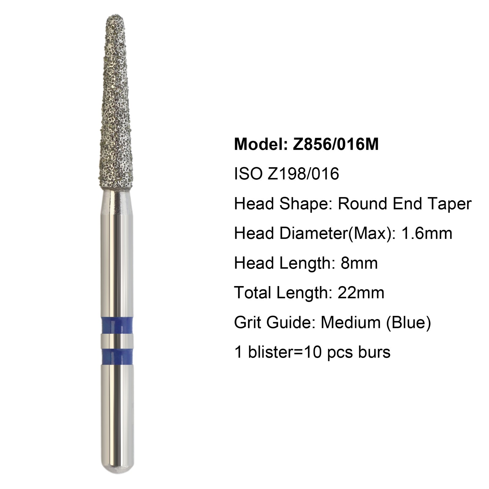 Dental Diamond Burs Zirconia Cutter FG Football Ball Round End Taper Cylinder