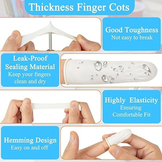 Disposable Latex Finger Cots – Size MEDIUM – 200 pcs