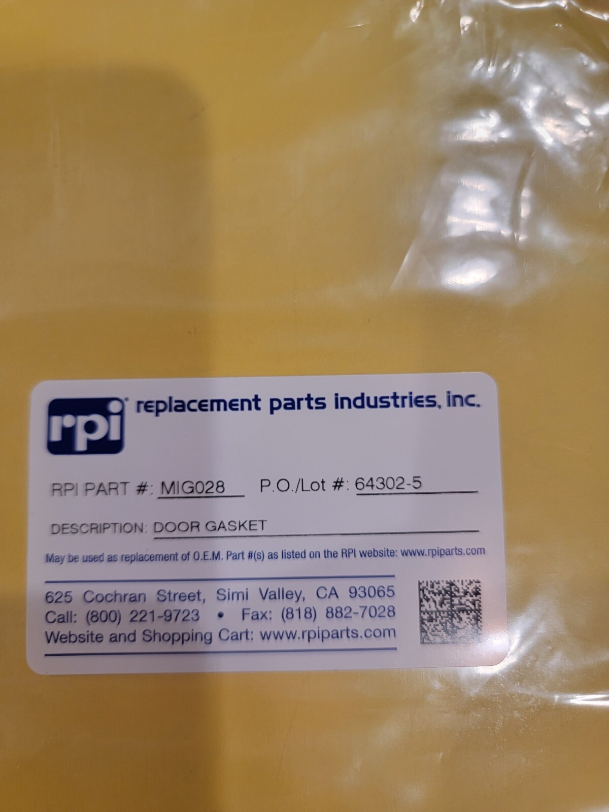 RPI #MIG028 Replacement Door Gasket for Midmark Ritter M 11 -USA –