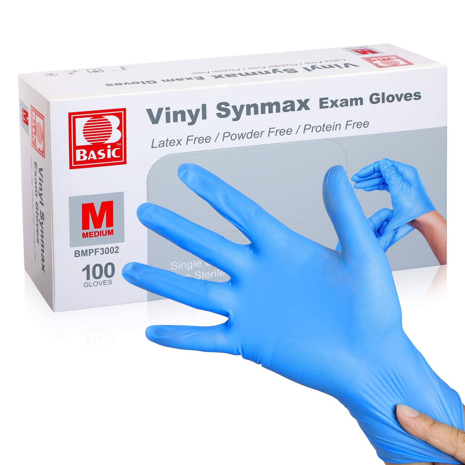 UC Global Trade Inc Medium Disposable Vinyl Exam Gloves, Blue Medium,