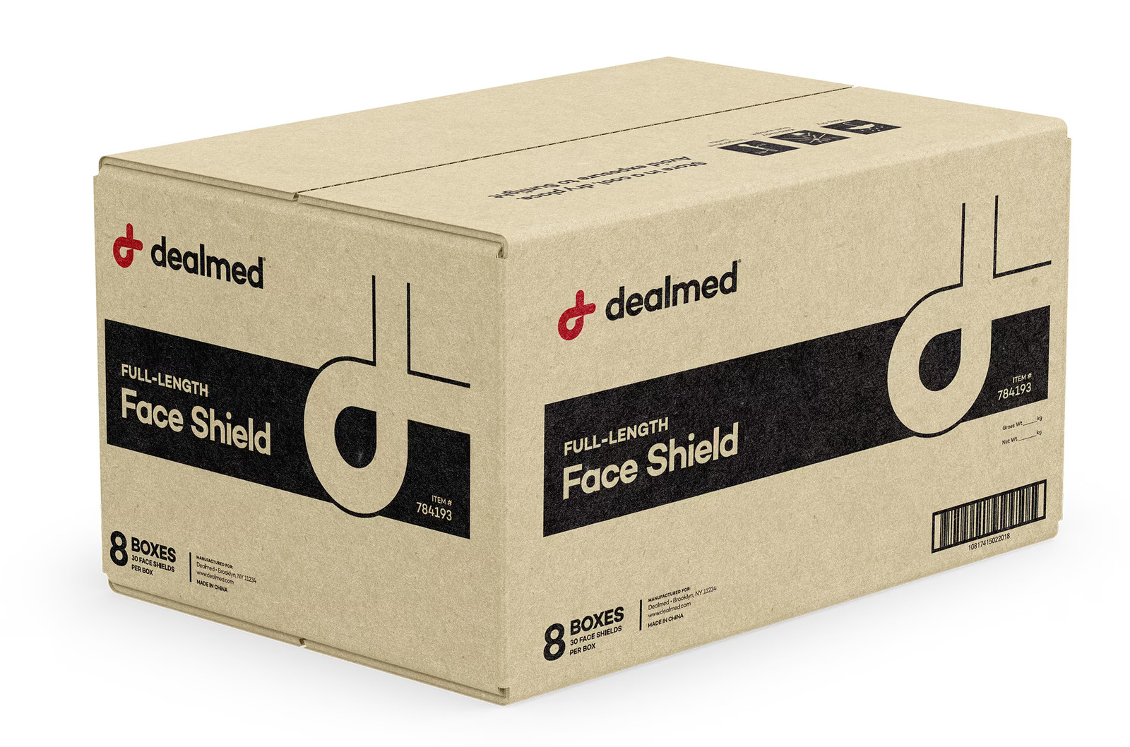 Dealmed Full-Length Face Shield, Lightweight Adult Disposable Face Masks, 30 Cou
