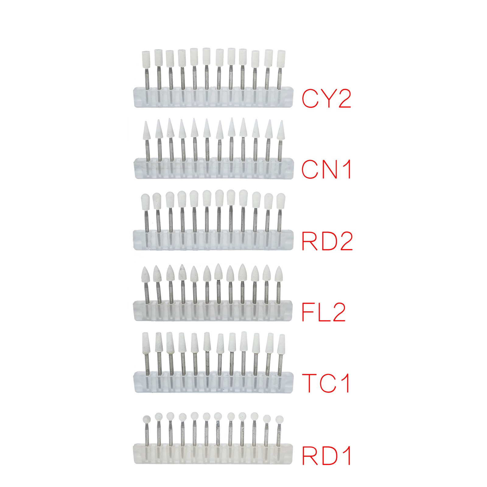 Dental Stone Polishing Burs Porcelain Resin White/Green FG / RA Burs 12Pcs/Set