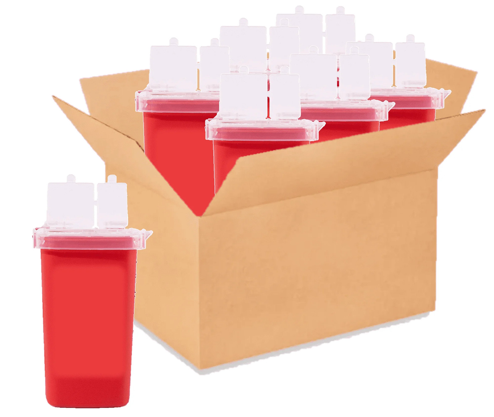 Dealmed Sharps Container, 1 Quart Flip Lid, Red (Case of 100)