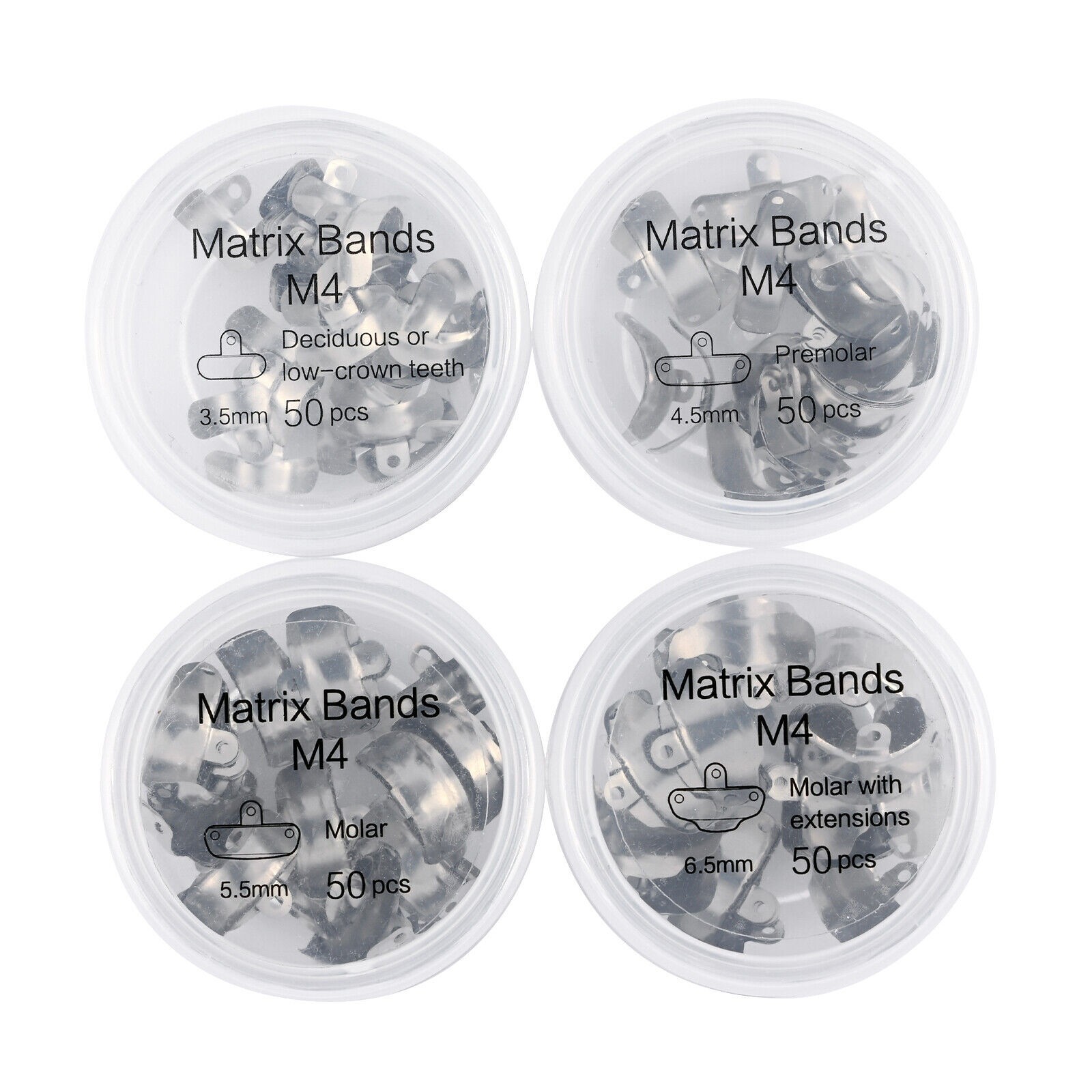 Dental Matrices Bands Sectional Contoured Matrix Refills 3.5/4.5/5.5/6.5 Molar