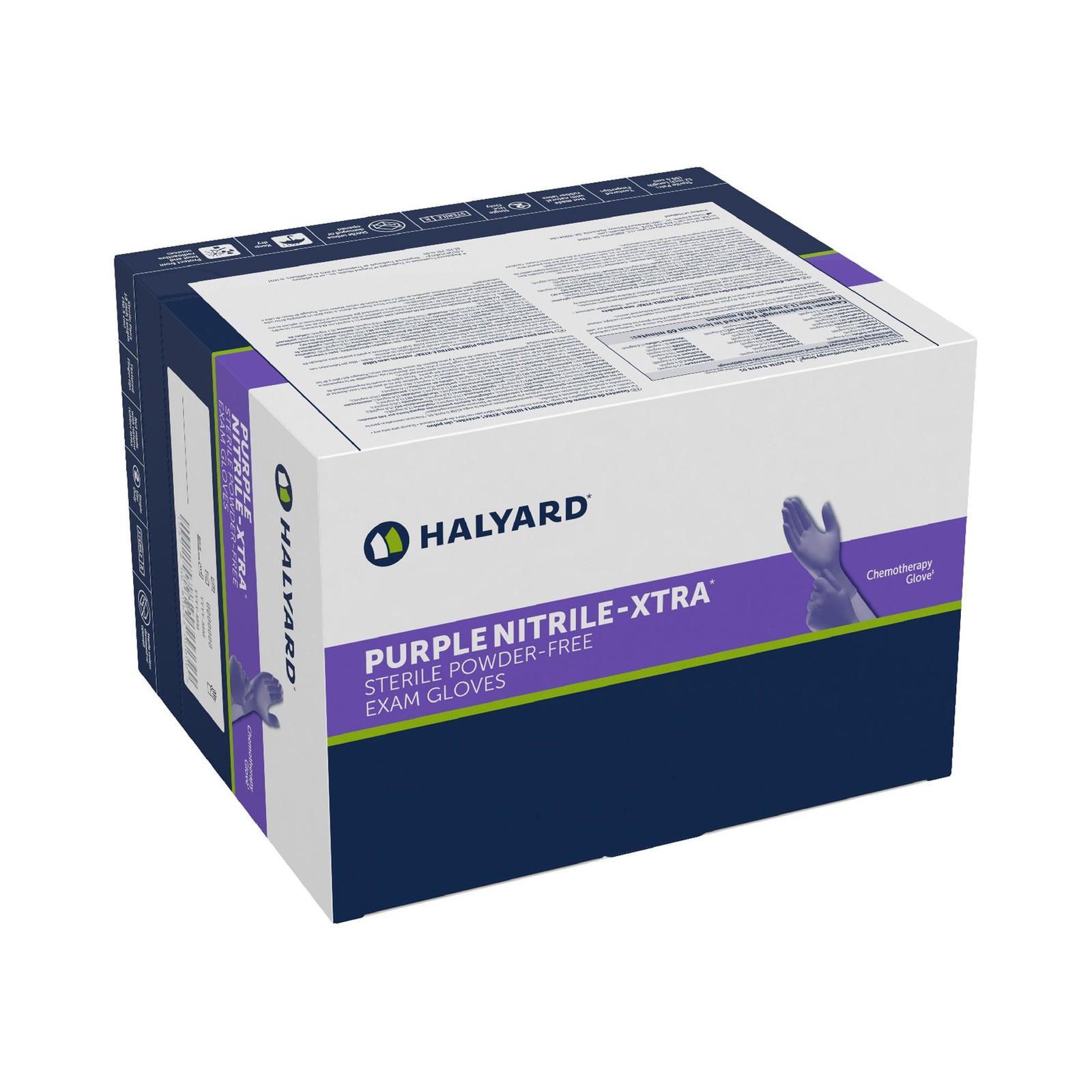 Purple Nitrile-Xtra Nitrile Exam Glove Extended Cuff Length X-LARGE 50 per Box