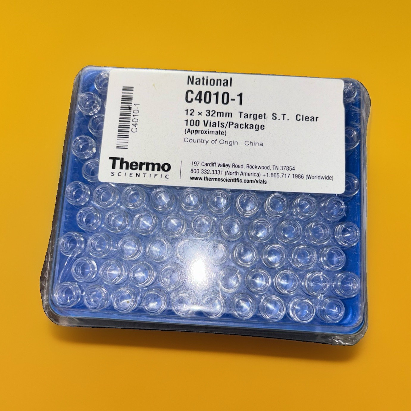 Thermo Scientific National C4010-1 Clear Vials 12x32mm Target S.T. 100/Pk New2mL